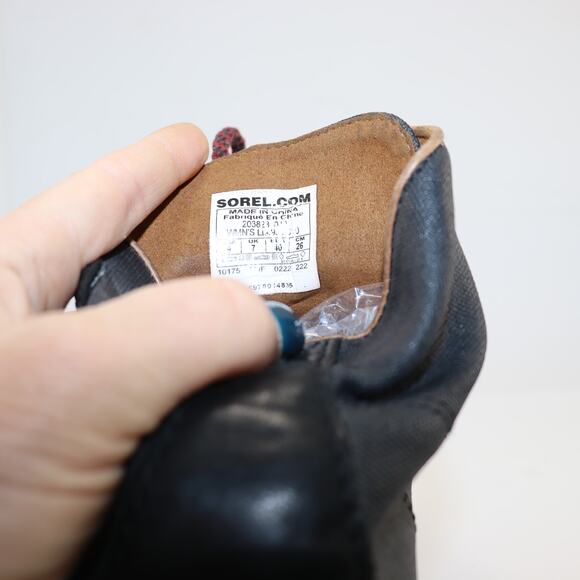 Sorel Women’s Black Lace-Up Boots Size 9W Waterproof Leather & Canvas - Picture 6 of 6